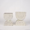 Medina Off White with Gold Antiquing Tall Metal Planters (Set of 2), by Mercana, 9.45" length x 7.09" width x 12.4" height thumbnail 3
