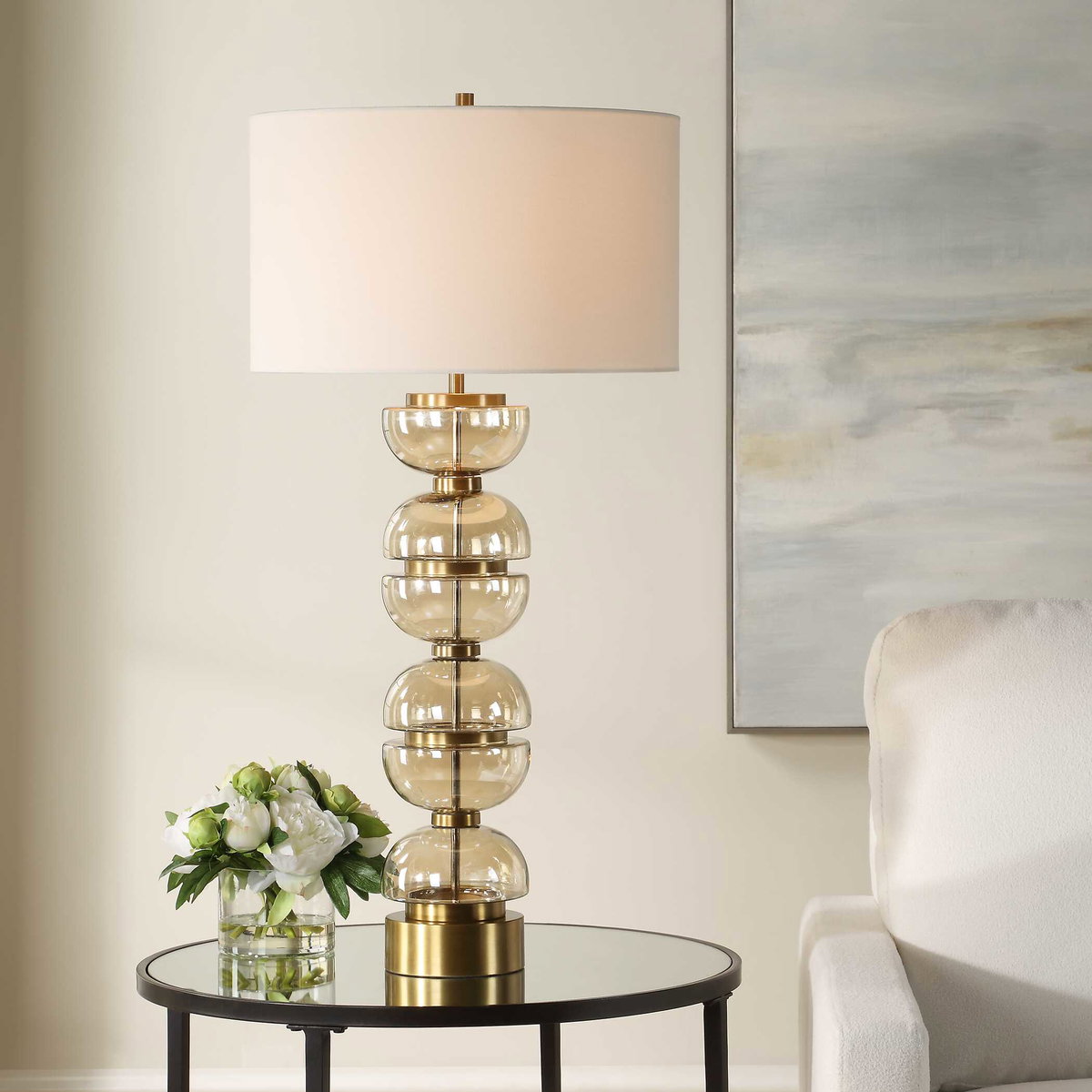 Assemble Half-Sphere Table Lamp, by Uttermost, 17" width x 35" height x 17" depth View 2