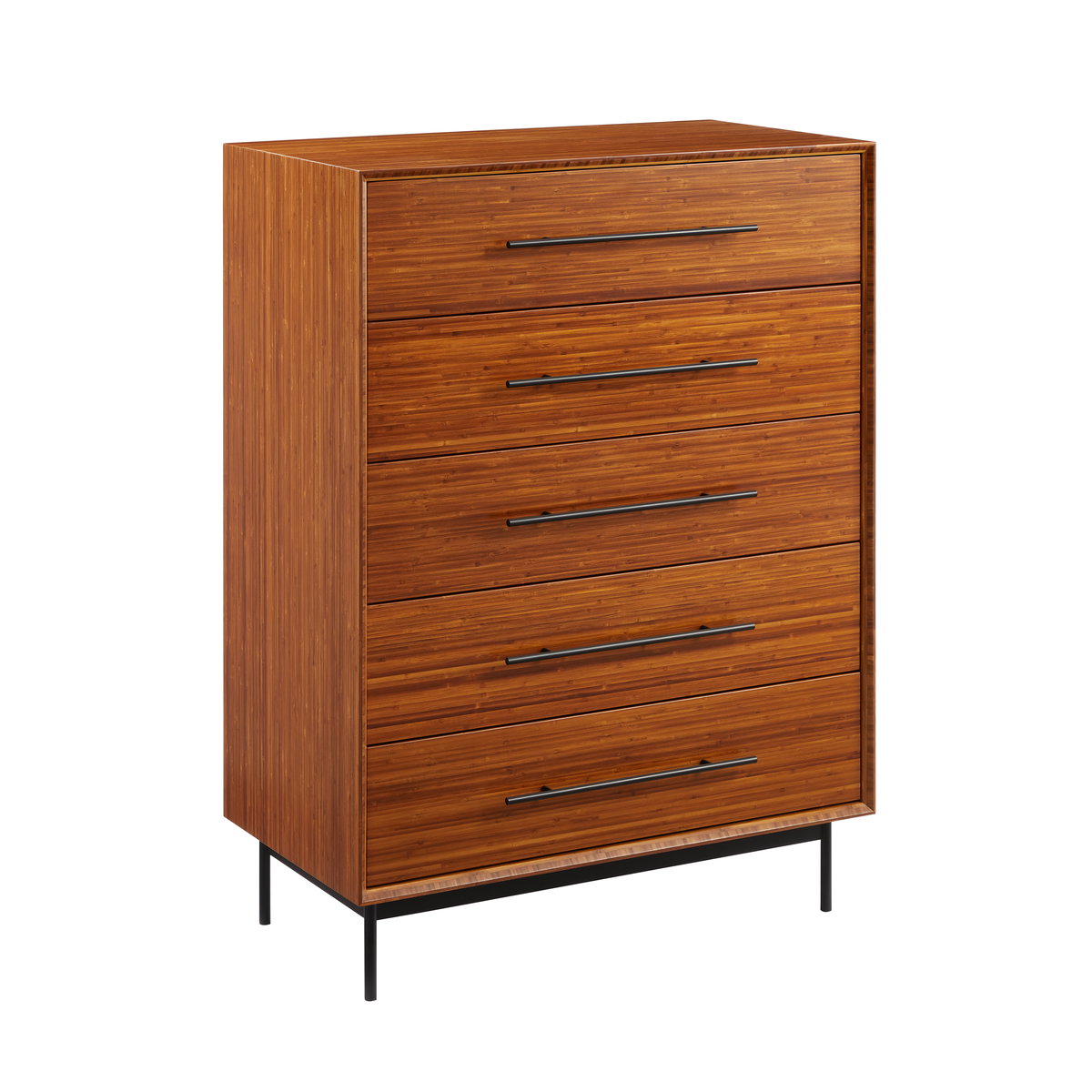 Taylor 5 Drawer Chest, Amber, Dresser by Greenington, 36.75" length x 20" width x 49.72" height View 1
