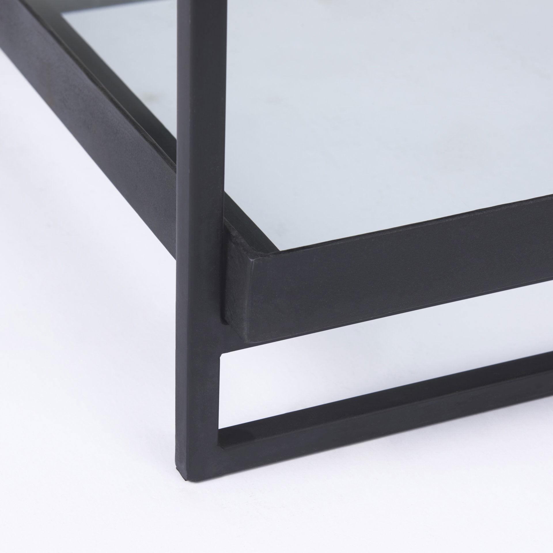 Trey Black Metal with Glass Accent Table large image 