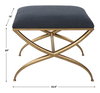 Crossing Small Navy Bench, Benche by Uttermost, 23.5" width x 20" height x 18" depth thumbnail 3