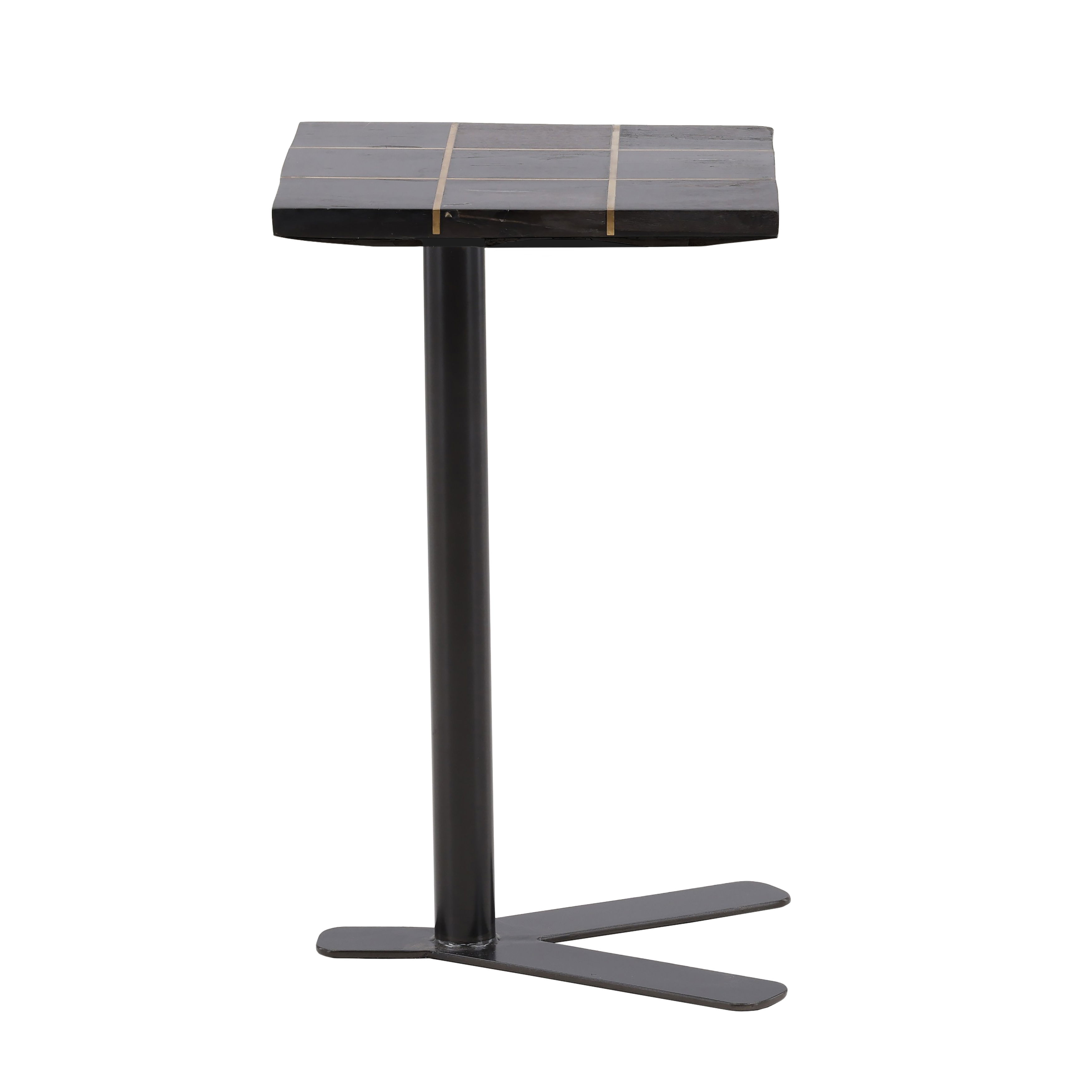 Lucy Side Table Black, Side & End Table by Dovetail, 13.75" width x 22.63" height x 13.75" depth View 3