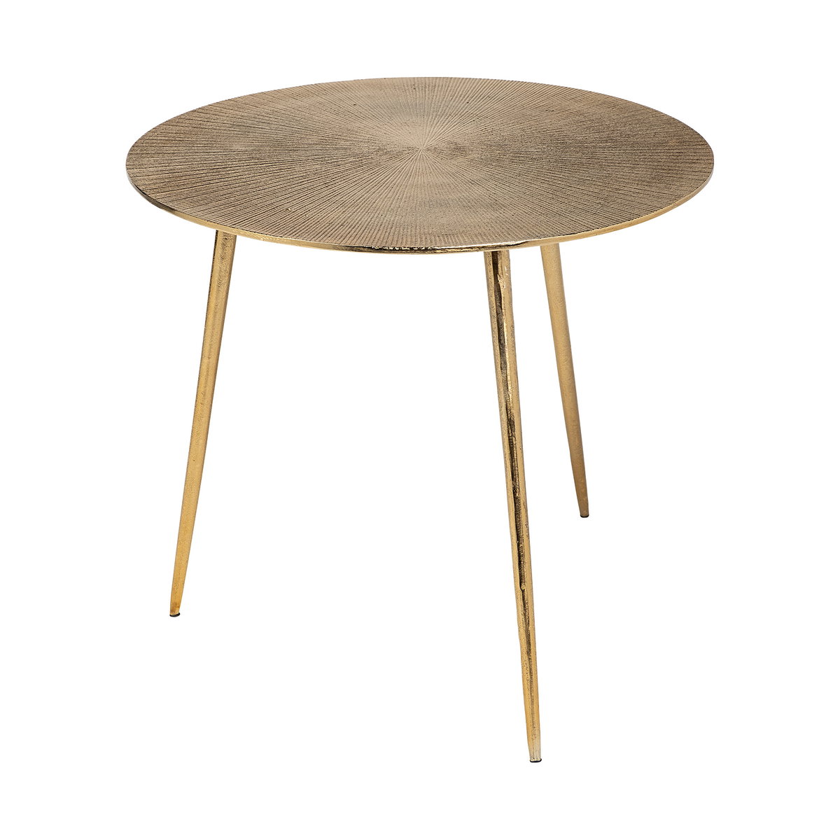 Reva I (Large) 24L x 24W Gold Round Top Cast Aluminum Accent Table, Side & End Table by Mercana, 24" length x 24" width x 21" height View 1