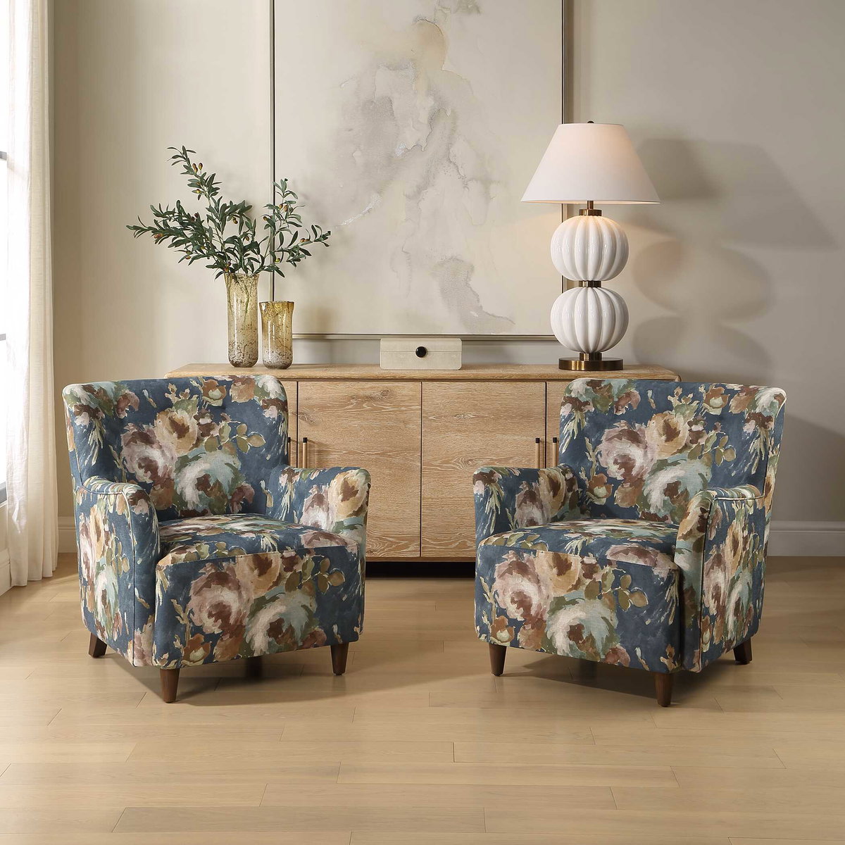 Lainey Floral Upholstered Armchair, Accent Chair by Uttermost, 30" width x 32.5" height x 31.5" depth View 5