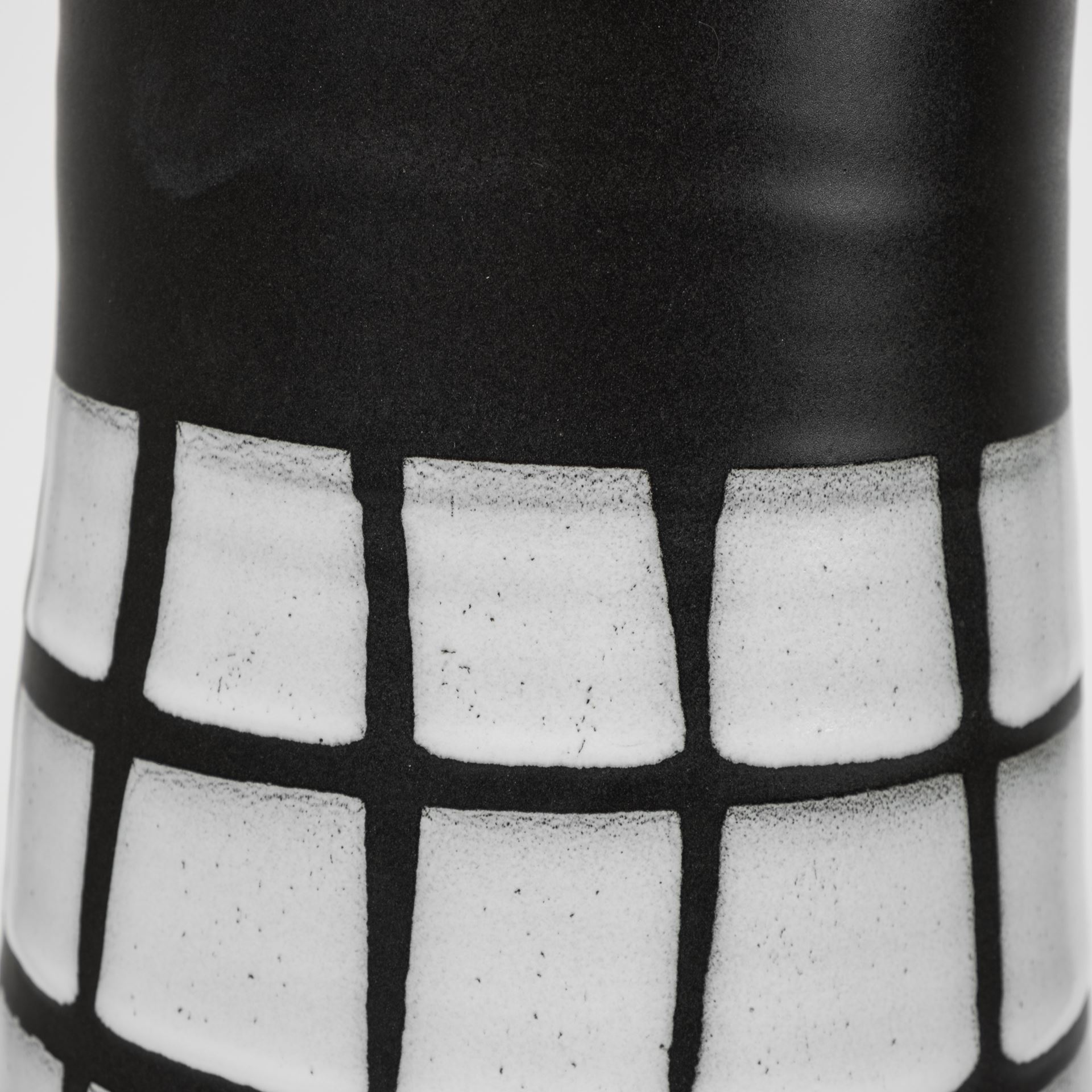 Luanda Large Black/White Large Ceramic Vase, by Mercana, 7.9" length x 7.9" width x 23.62" height View 4