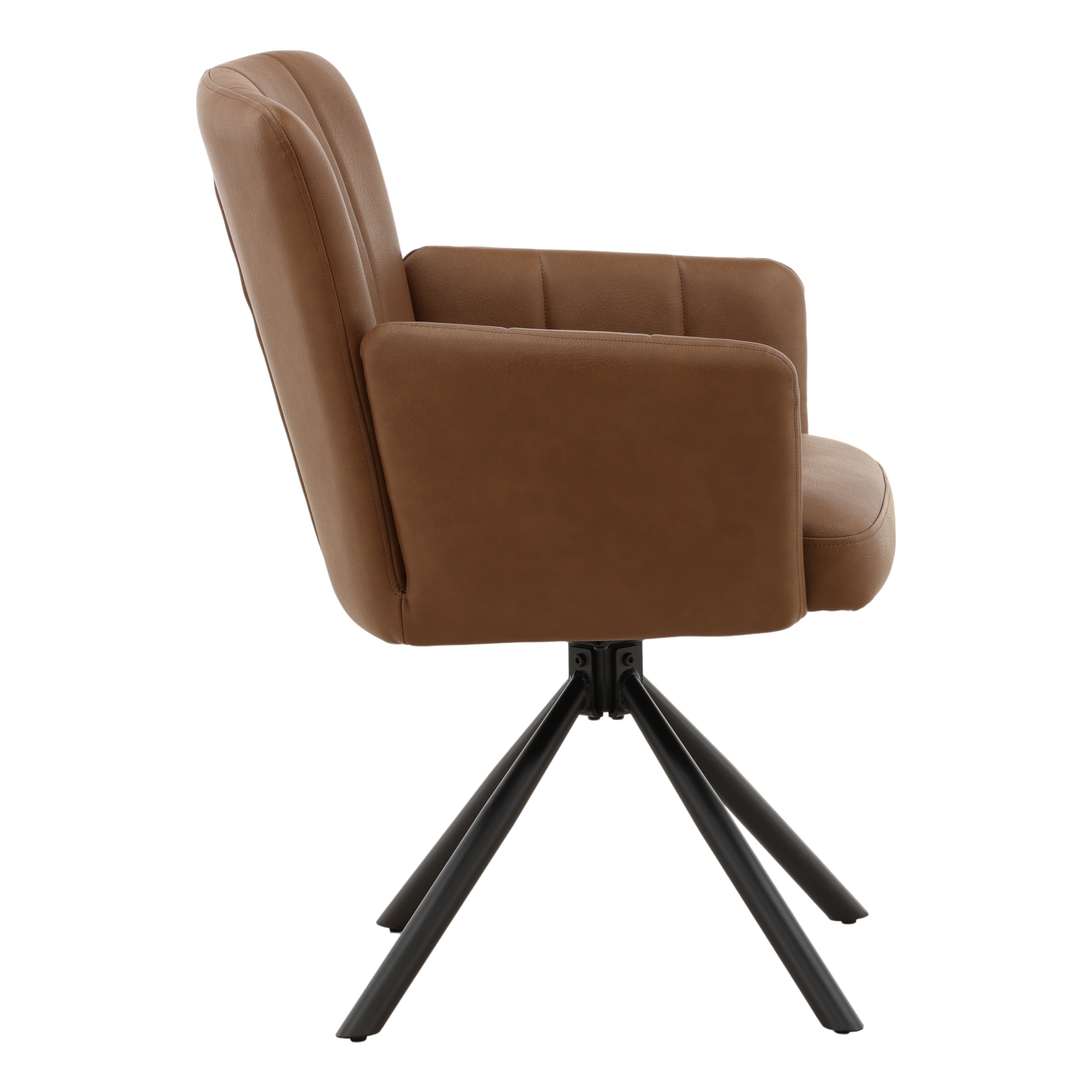 Stefano Dining Chair Set of 2 Cognac, by Dovetail, 23.5" width x 33.25" height x 24.5" depth View 3