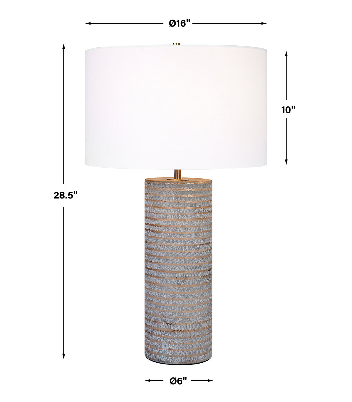 Monolith Gray Table Lamp, by Uttermost, 1'4" width x 2'4.5" height x 1'4" depth View 3