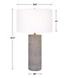 Monolith Gray Table Lamp, by Uttermost, 1'4" width x 2'4.5" height x 1'4" depth thumbnail 3