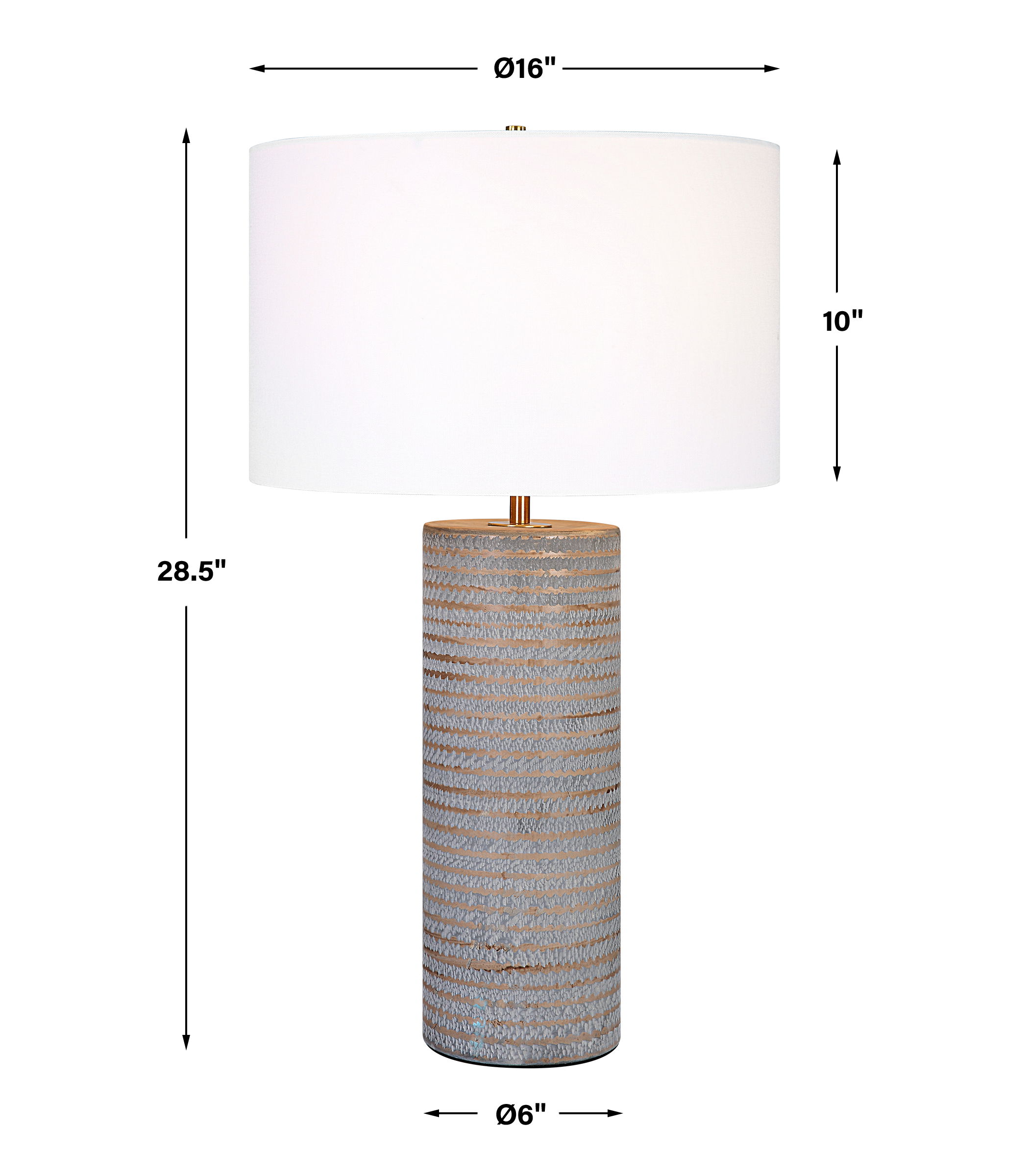 Monolith Gray Table Lamp, by Uttermost, 16" width x 28.5" height x 16" depth View 3