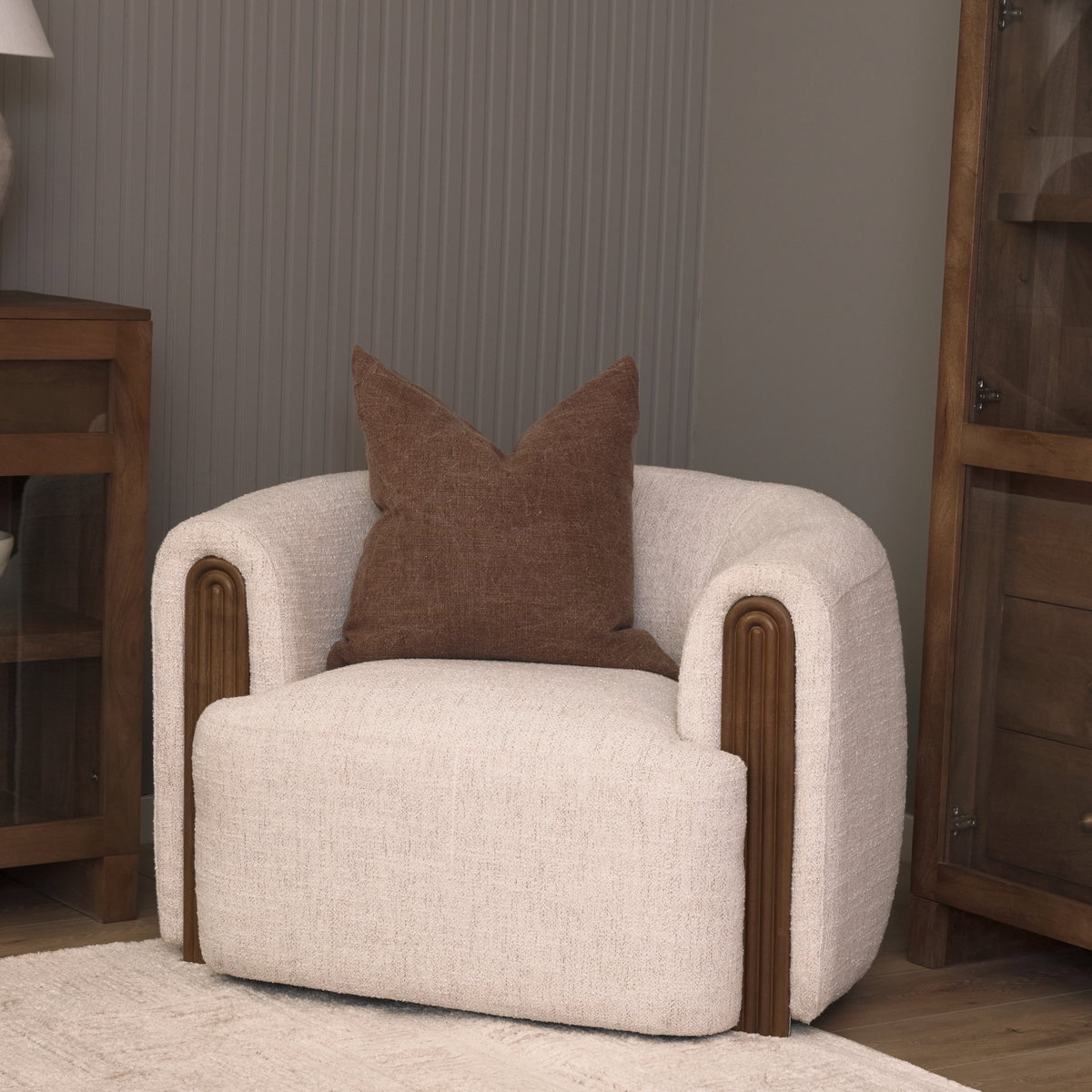 Jack 22x22 Brown Linen Square Decorative Pillow Cover, by Mercana, 22" length x 22" width x 0.2" height View 5