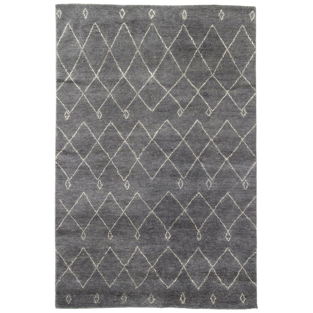 Nostalgia Casablanca Hand-Knotted Moroccan Gray/White Area Rug large image 