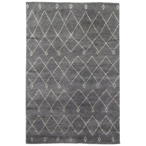 Nostalgia Casablanca Hand-Knotted Moroccan Gray/White Area Rug