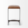 Tyson 17L x 18W x 28H Brown Leather with Metal Frame Counter Stool, Counter & Bar Stool by Mercana, 17.25" length x 17.5" width x 28" height thumbnail 2