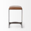 Tyson Backless 27.5in Seat Counter Stool | Brown Leather with Metal, Counter & Bar Stool by Mercana, 17.25" length x 17.5" width x 28" height thumbnail 2