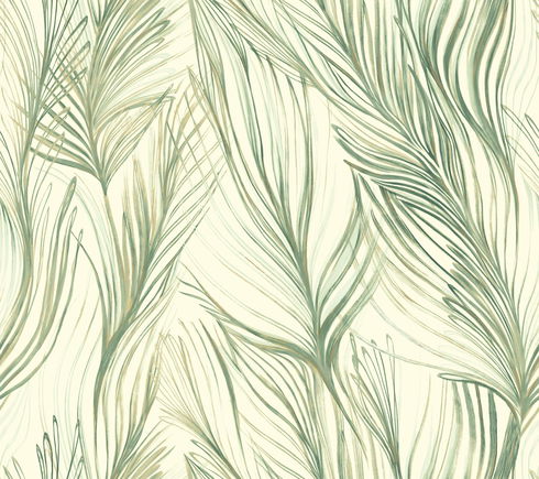 Peaceful Plume Green Wallpaper