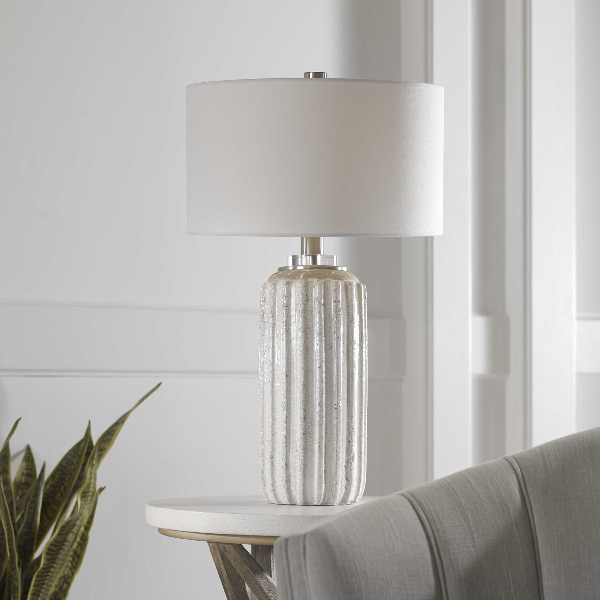 Azariah White Crackle Table Lamp Azariah White Crackle Table Lamp large image
