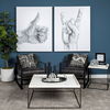 Nathan II 18' x 20' Square Top White Marble and Black Metal End/Side Table thumbnail 1