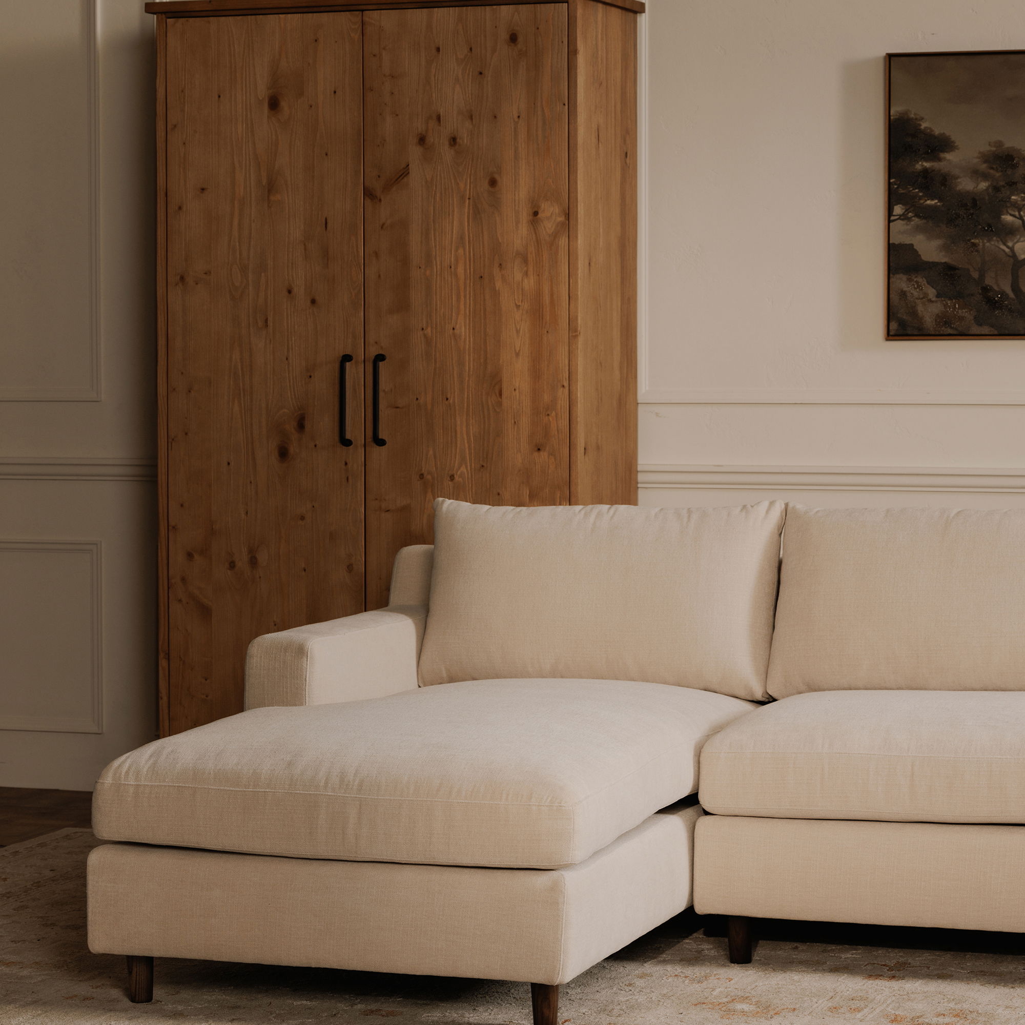 Hutton Left Sectional Beige large image 