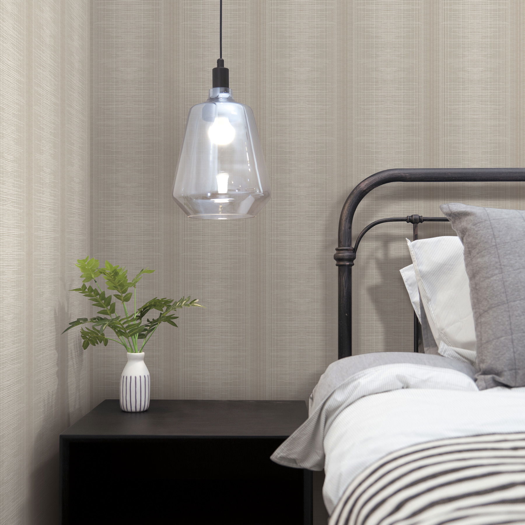 Silk Weave Stripe Light Brown Wallpaper, by York Wall, 27' length x 2'3" width x 0.02" depth View 3