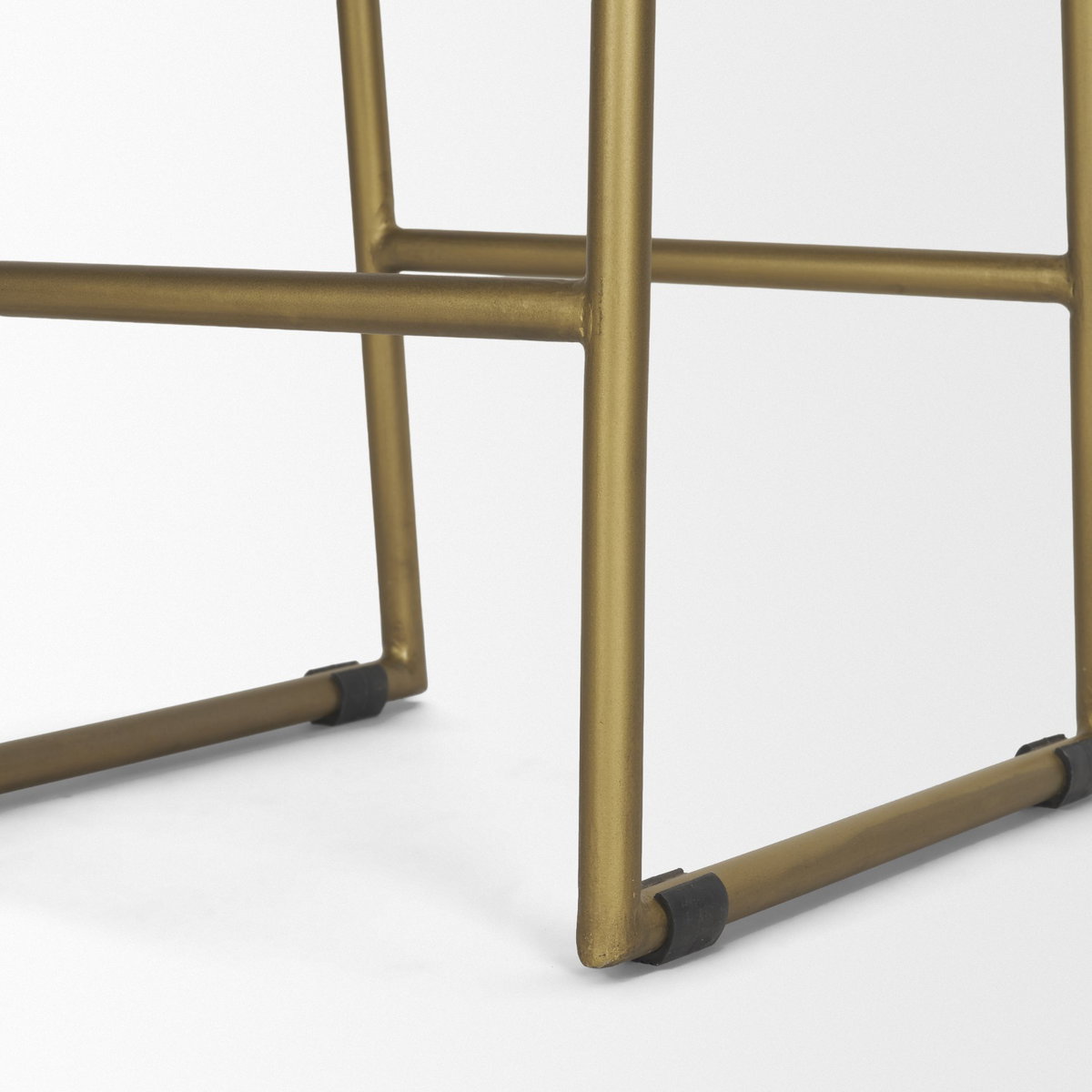 Givens Backless 26in Seat Counter Stool | Brown Wood with Gold Metal, Counter & Bar Stool by Mercana, 14" length x 15.8" width x 26" height View 13