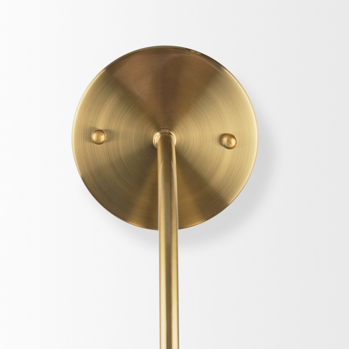 Cybill Brushed Brass with White Metal Shade 1-Light Wall Sconce, by Mercana, 12.99" length x 12.99" width x 13.39" height View 6