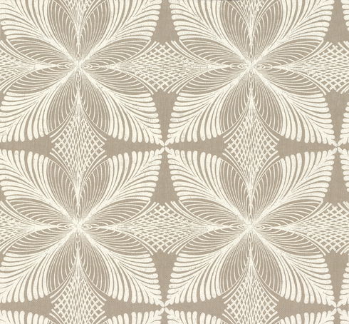 Roulettes Tan Metallic Wallpaper