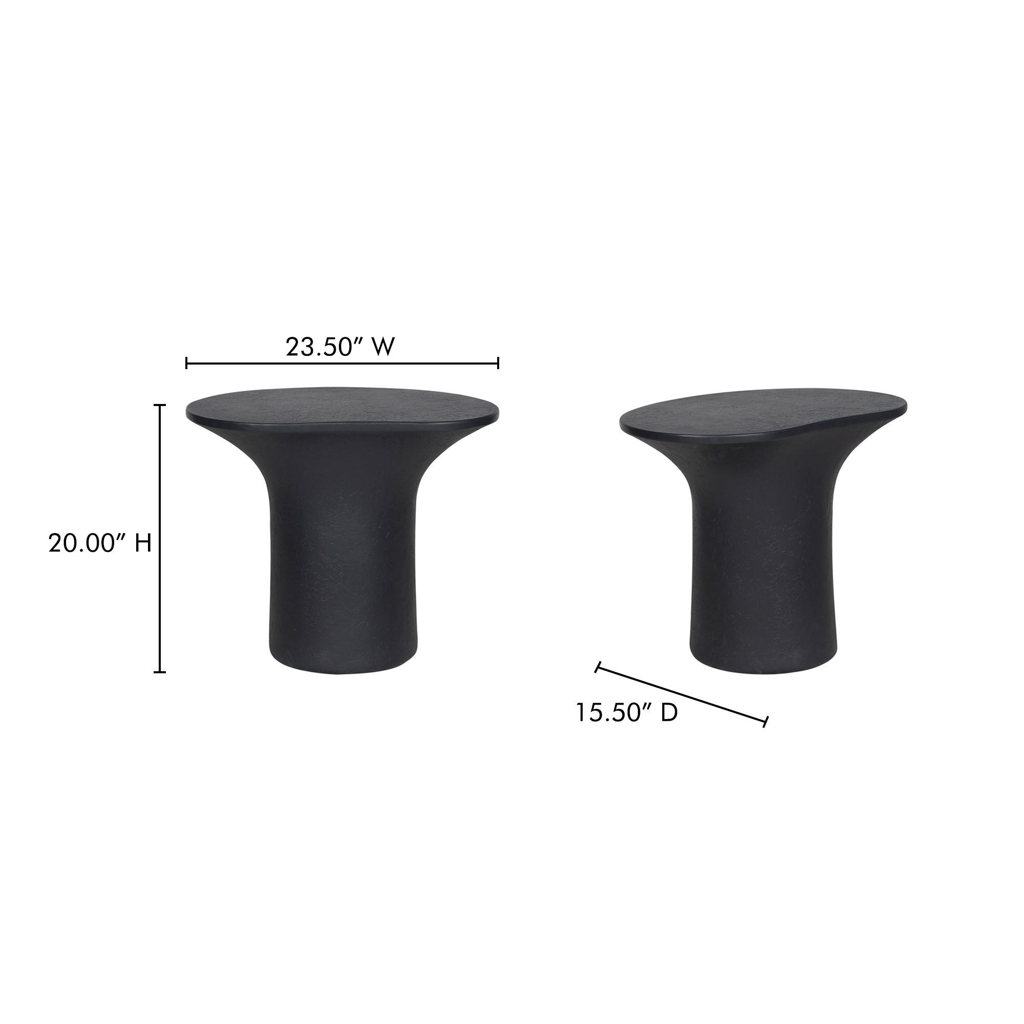 Yumi Outdoor Accent Table Black large image 