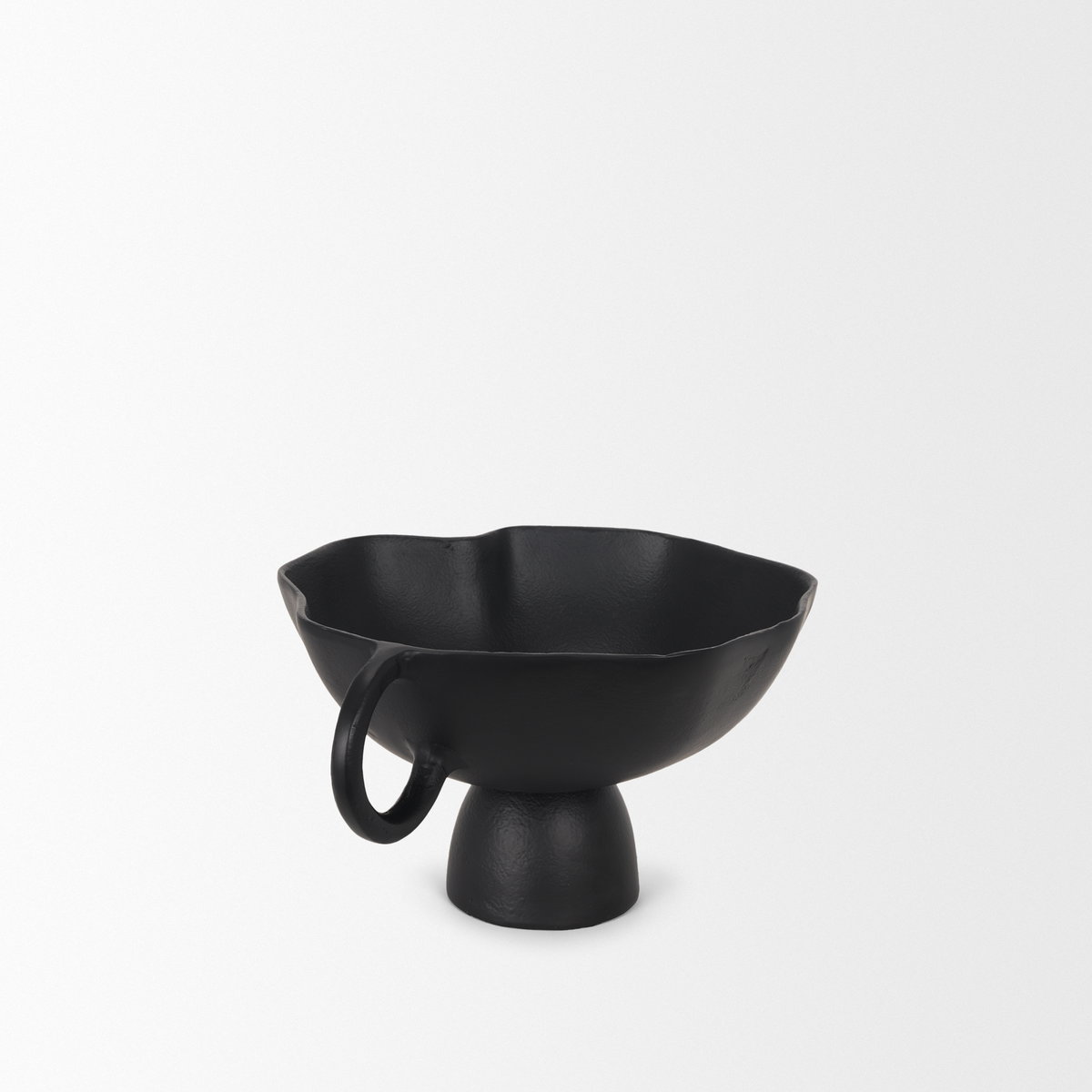Radka Small Matte Black Metal Decorative Bowl, by Mercana, 15.55" length x 11.22" width x 6.75" height View 8