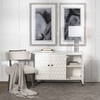 Savannah White Fir Veneer & Gray Metal 3-Door Accent Cabinet, Cabinets & Chest by Mercana, 47.24" length x 15.75" width x 31.5" height thumbnail 2