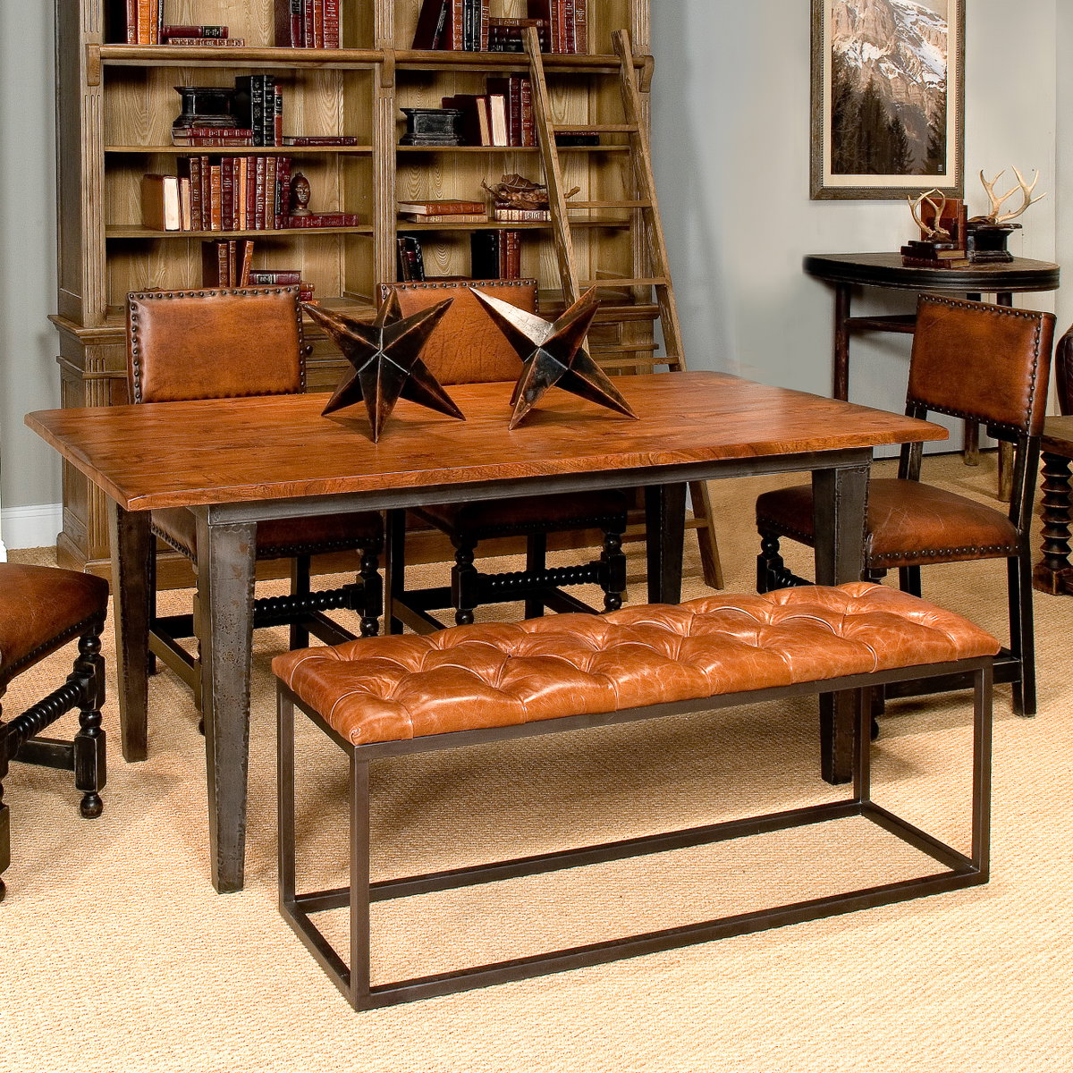 Cologne Long Stool, by Sarreid, 1'4" length x 4'4" width x 1'8" height View 9