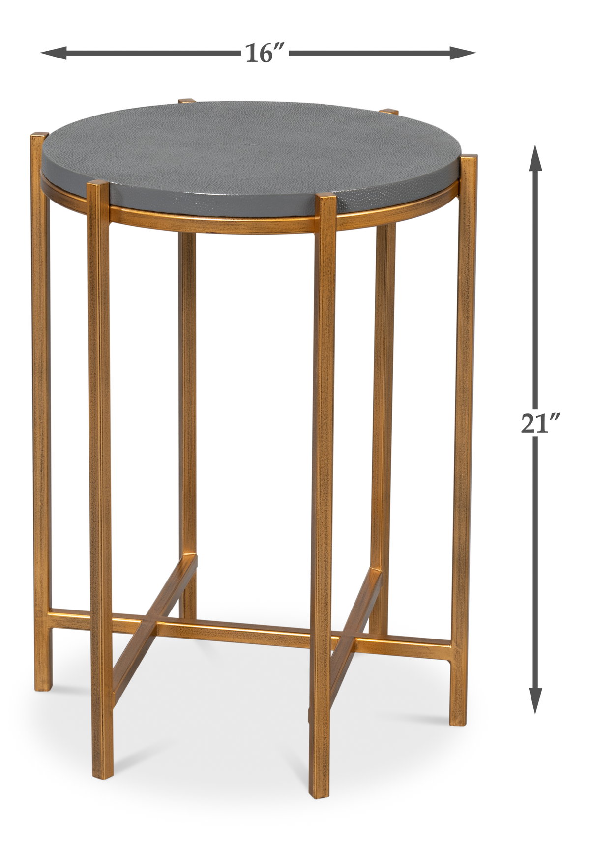 Spence Side Table  Quiet Shade, by Sarreid, 1'4" length x 1'4" width x 1'9" height View 15