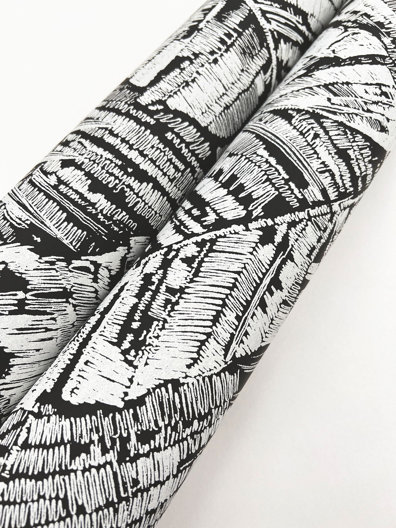 Palm Cove Toile White & Black Wallpaper large image 