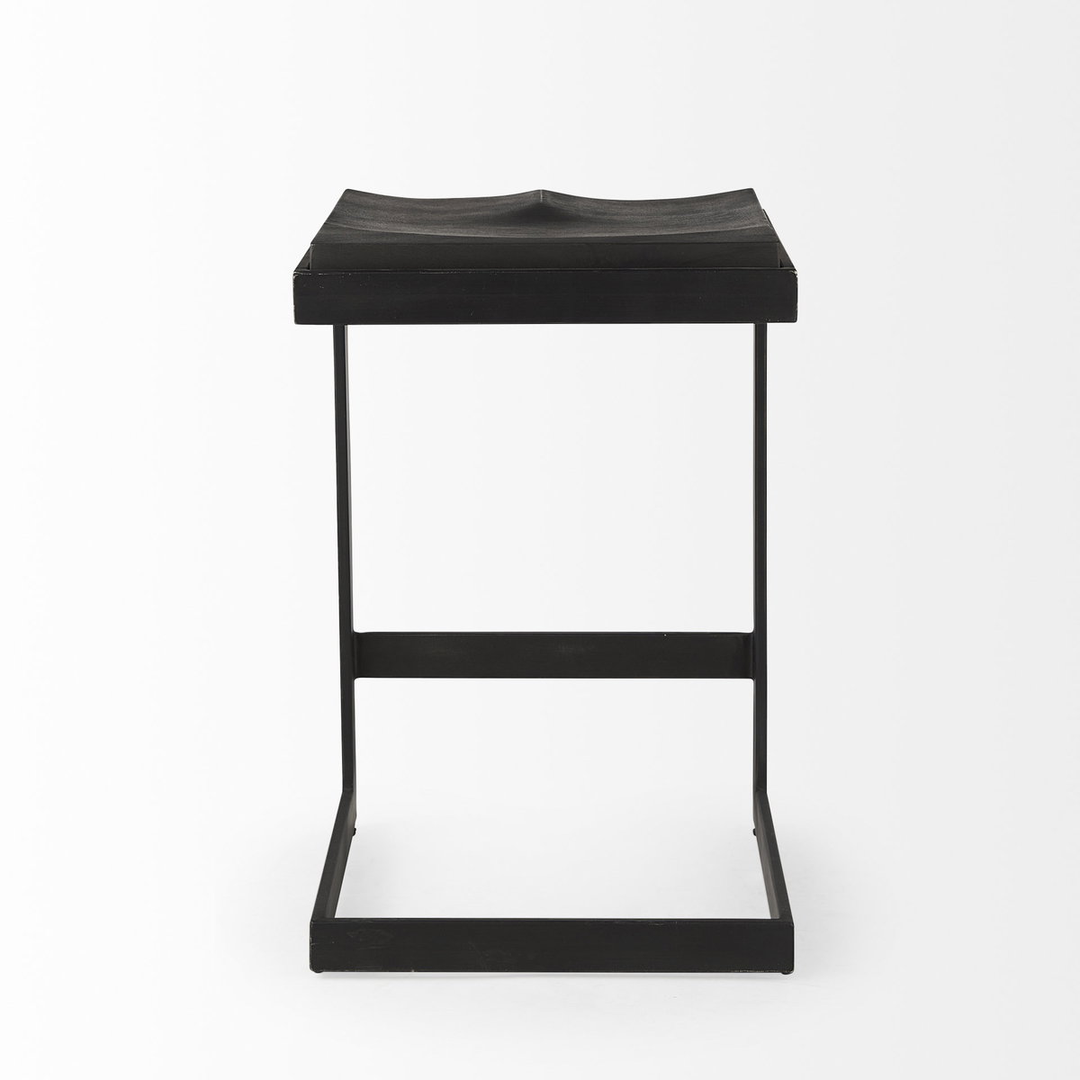 Kiran Backless 26in Seat Counter Stool | Black Wood with Black Metal, Counter & Bar Stool by Mercana, 17" length x 17" width x 26" height View 8