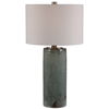 Callais Crackled Aqua Table Lamp, by Uttermost, 18" width x 32.5" height x 18" depth thumbnail 1