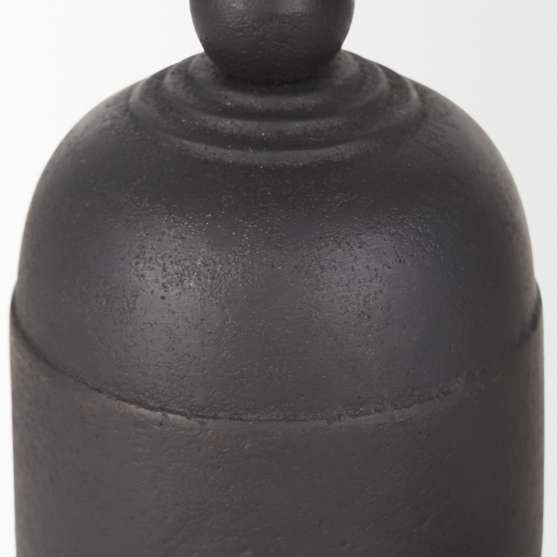 Quincy Small Matte Black Metal Decorative Bell Object large image 