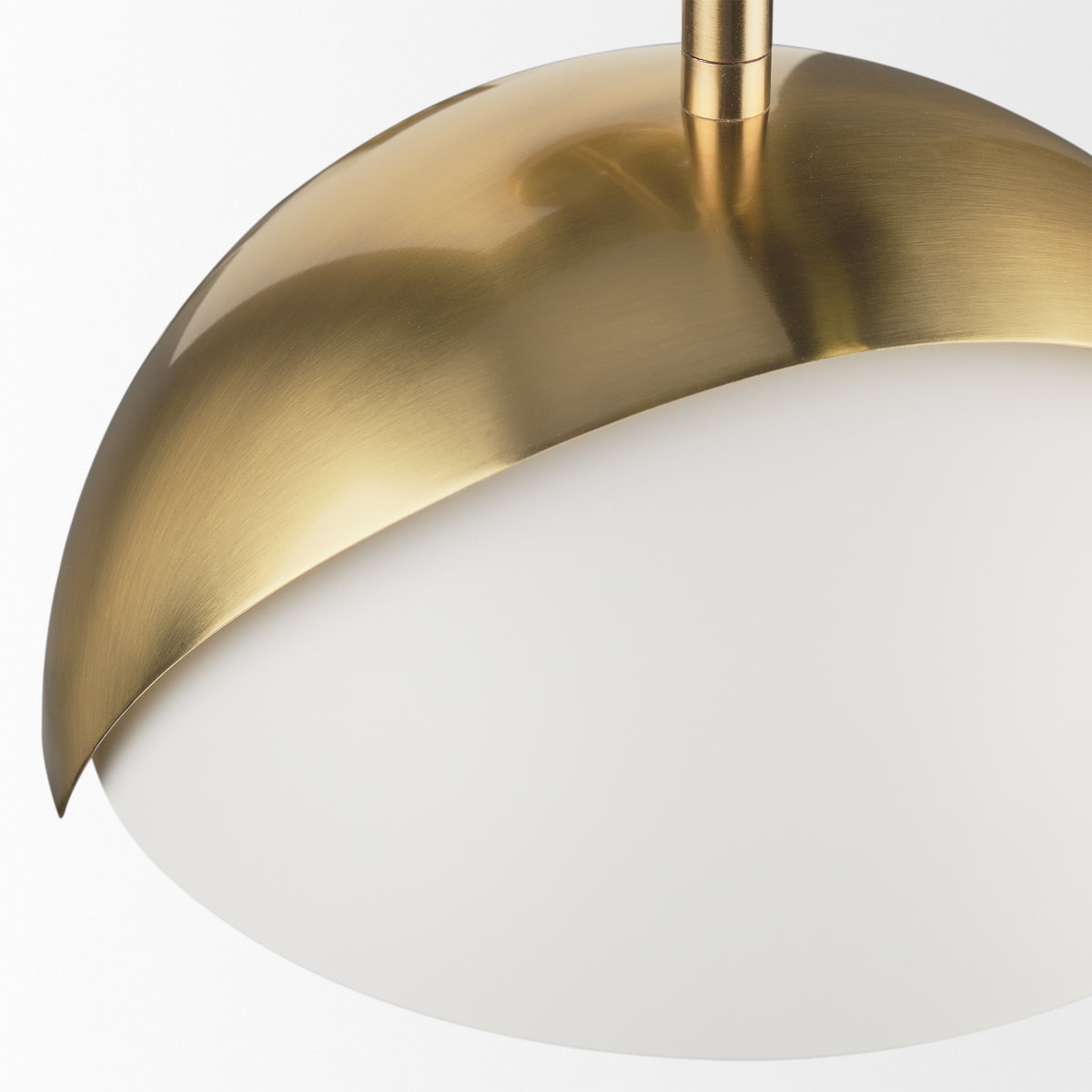 Cybill Brushed Brass with White Metal Shade 1-Light Wall Sconce, by Mercana, 12.99" length x 12.99" width x 13.39" height View 7