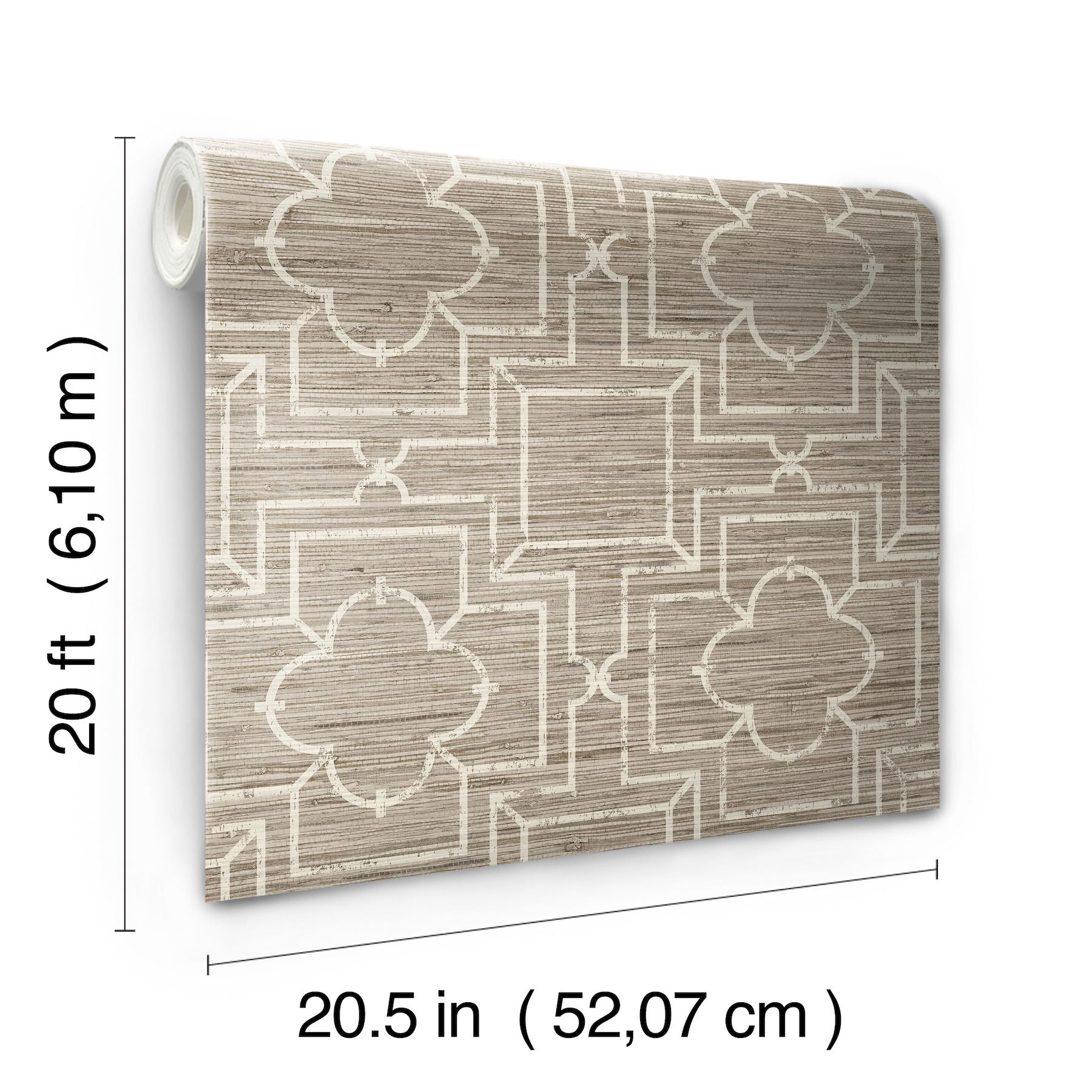Quatrefoil Trellis Neutral Peel & Stick Wallpaper large image 
