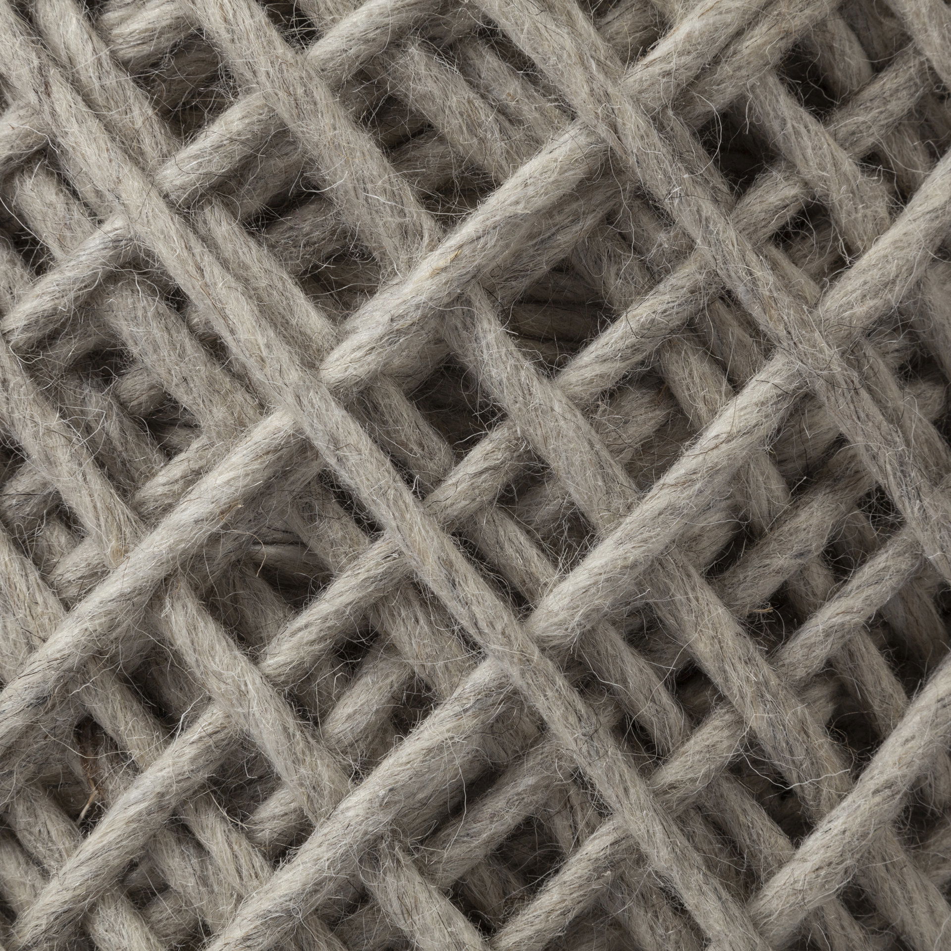 Allium Oatmeal Handwoven Wool Cylindrical Pouf large image 