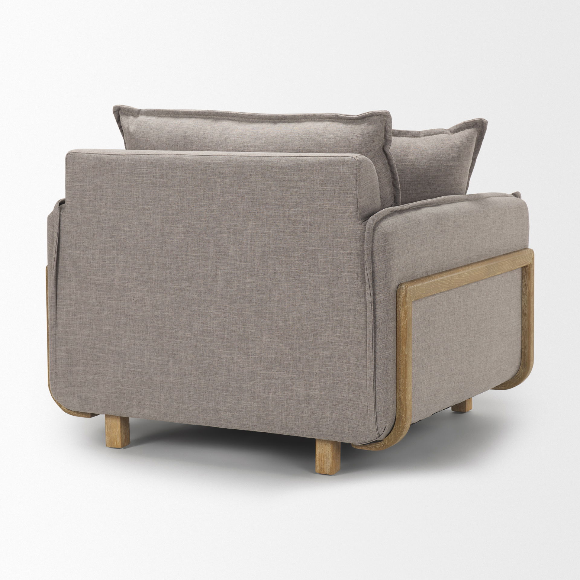 Roy II Flint Gray Upholstered and Brown Wood Frame Arm Chair large image 