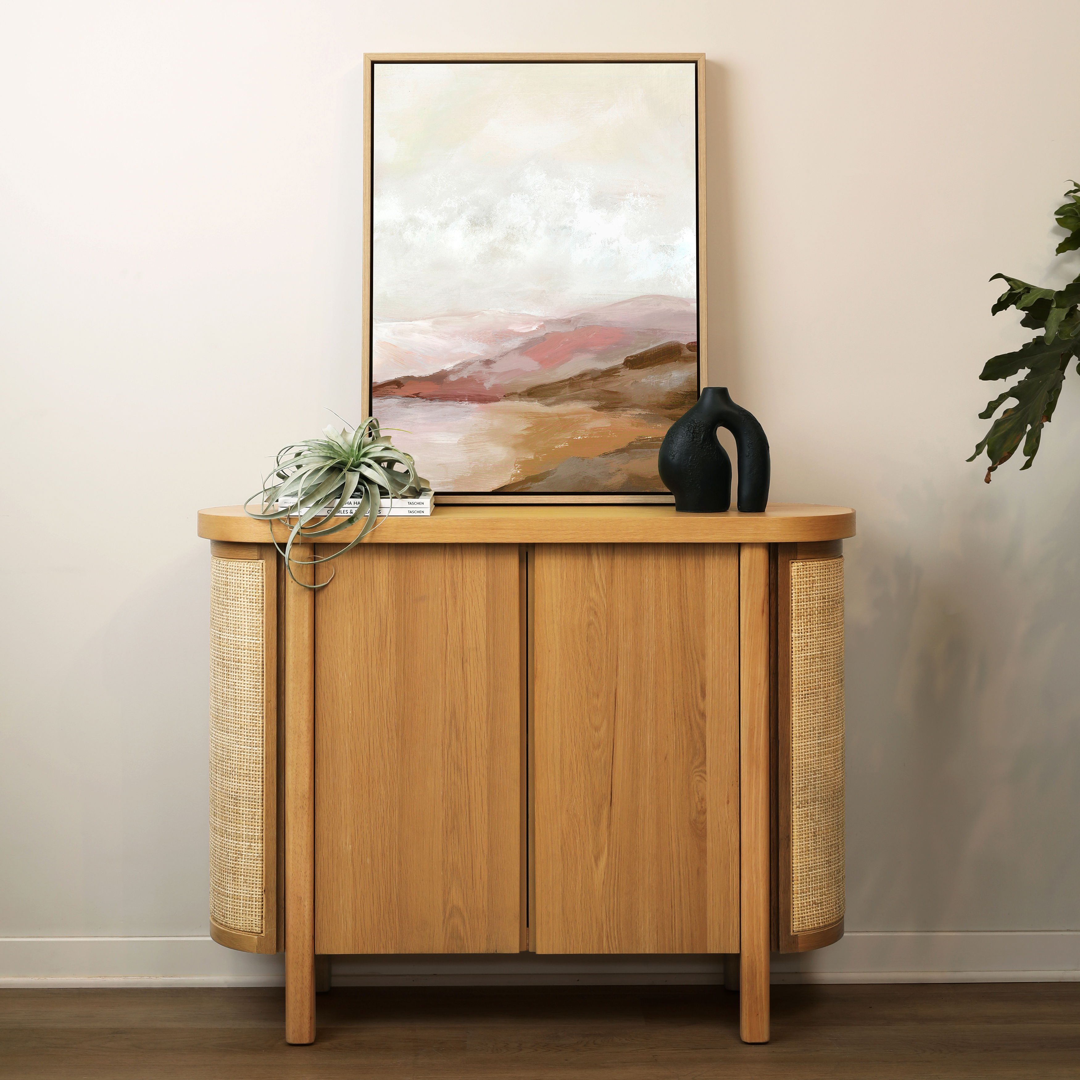 Elara Sideboard Natural, Sideboards & Buffet by Dovetail, 47.12" width x 36.25" height x 14" depth View 9
