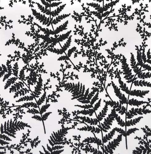 Forest Fern Flock Black Wallpaper