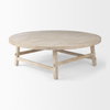 Rosie   Round Blonde Wood Coffee Table, by Mercana, 48" length x 48" width x 16" height thumbnail 5
