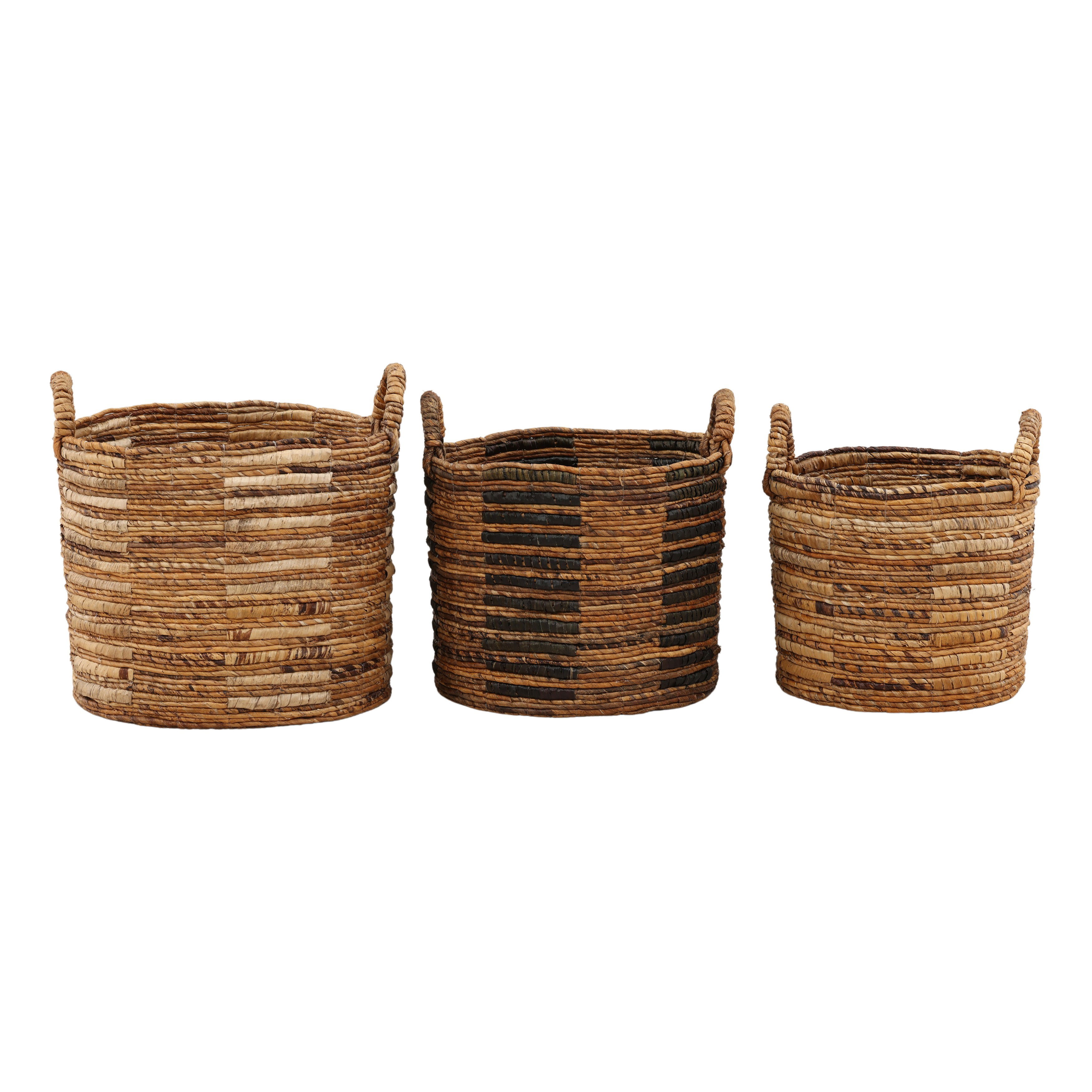 Rook Basket Set of 3 Natural, Bins & Basket by Dovetail, 17.71" width x 14.96" height x 17.71" diameter x 17.71" depth View 1