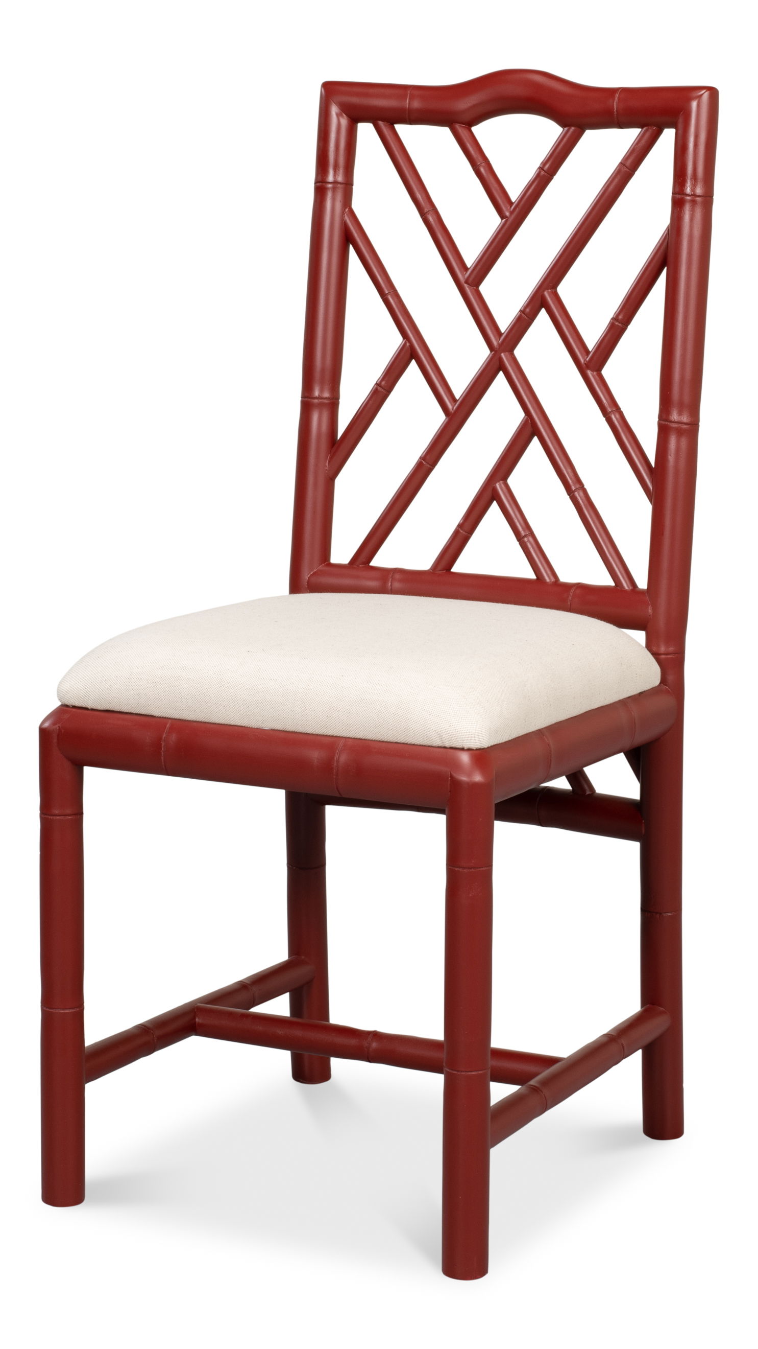 Brighton Bamboo Side Chair, Red, Dining Chair by Sarreid, 17" length x 22" width x 39" height View 1