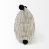 Krystal 18 x 18 Cream/Black Pom Pom Decorative Pillow Cover, by Mercana, 18" length x 18" width x 0.2" height thumbnail 3
