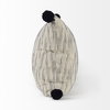 Krystal 18 x 18 Cream/Black Pom Pom Pillow Cover, Decorative Pillow by Mercana, 18" length x 18" width x 0.2" height thumbnail 3