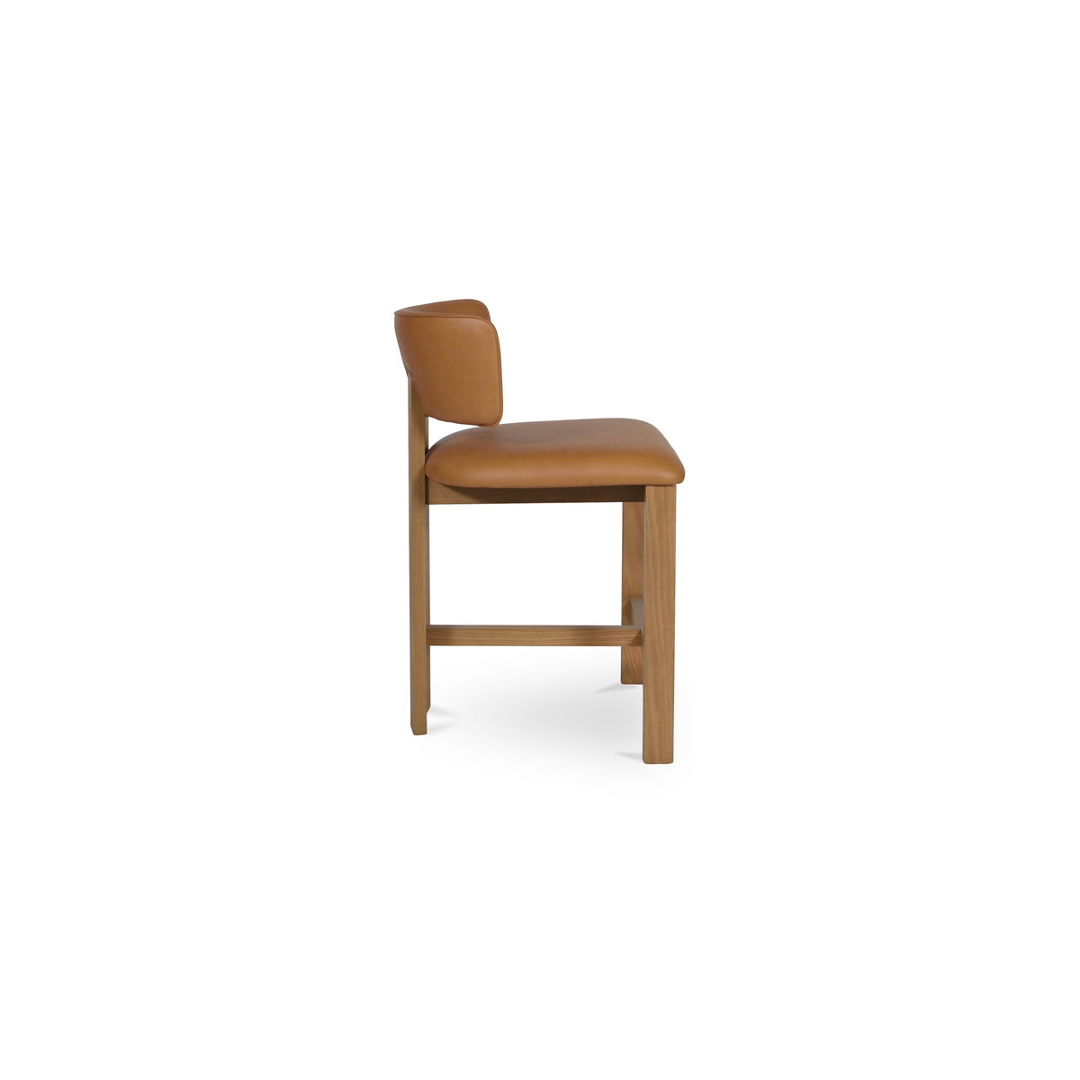 Morel Counter Stool Brown Leather, Counter & Bar Stool by Moe's Home, 21.25" width x 35.43" height x 22.04" depth View 4