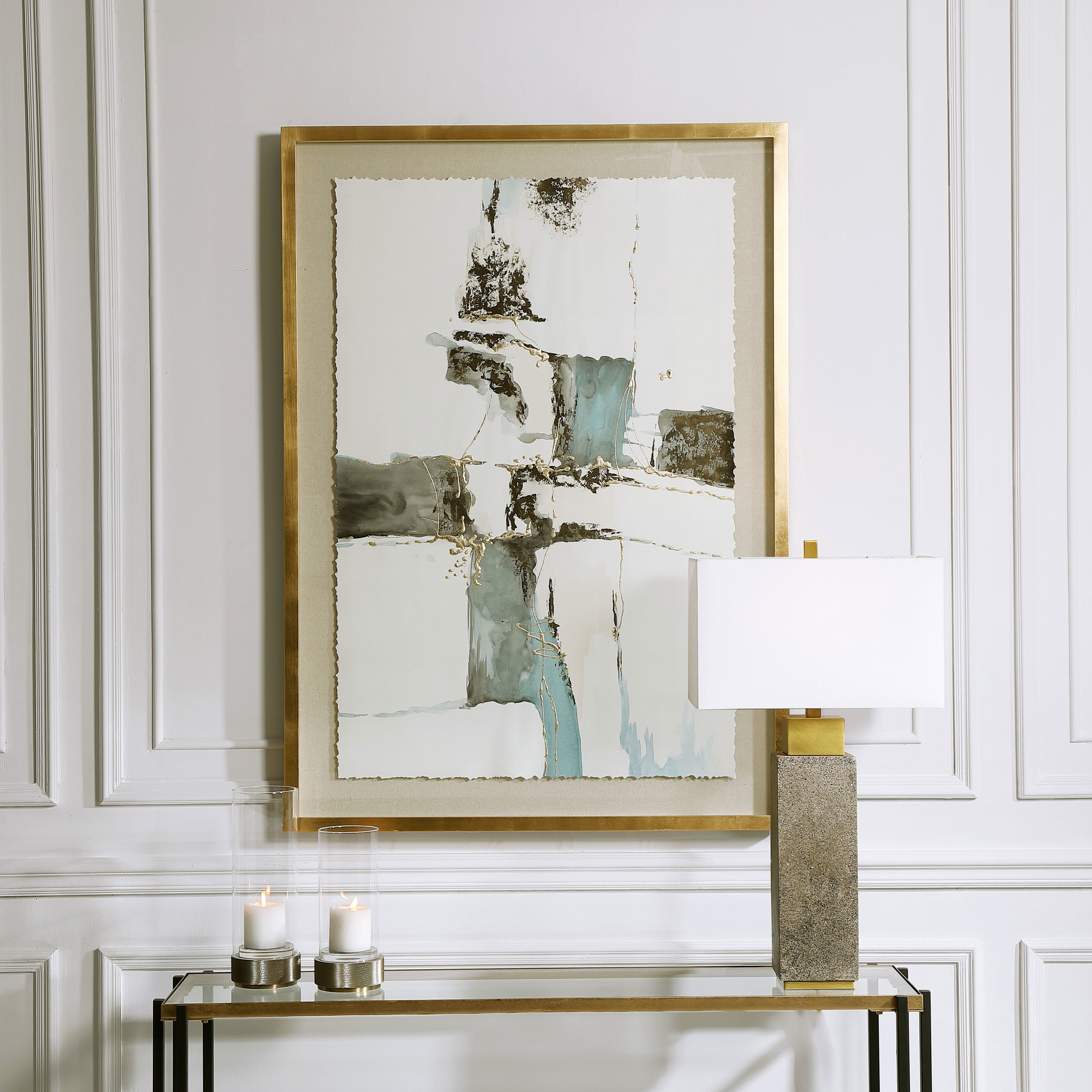 Crosswalk Abstract Art, Painting by Uttermost, 37.8" width x 52.8" height x 1.5" depth View 2