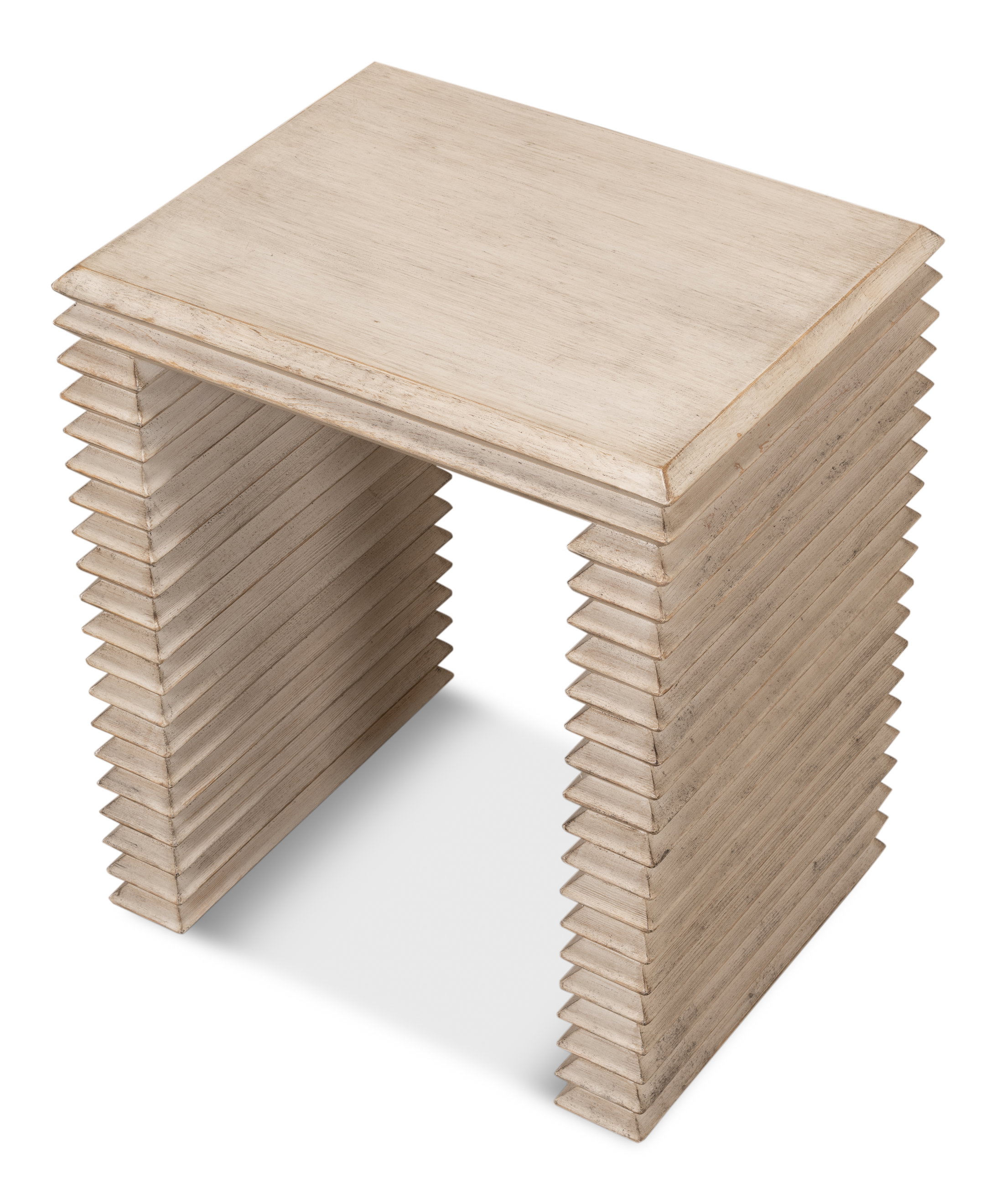 *Stacked Side Table, Stone Grey, Side & End Table by Sarreid, 20" length x 16" width x 24" height View 4