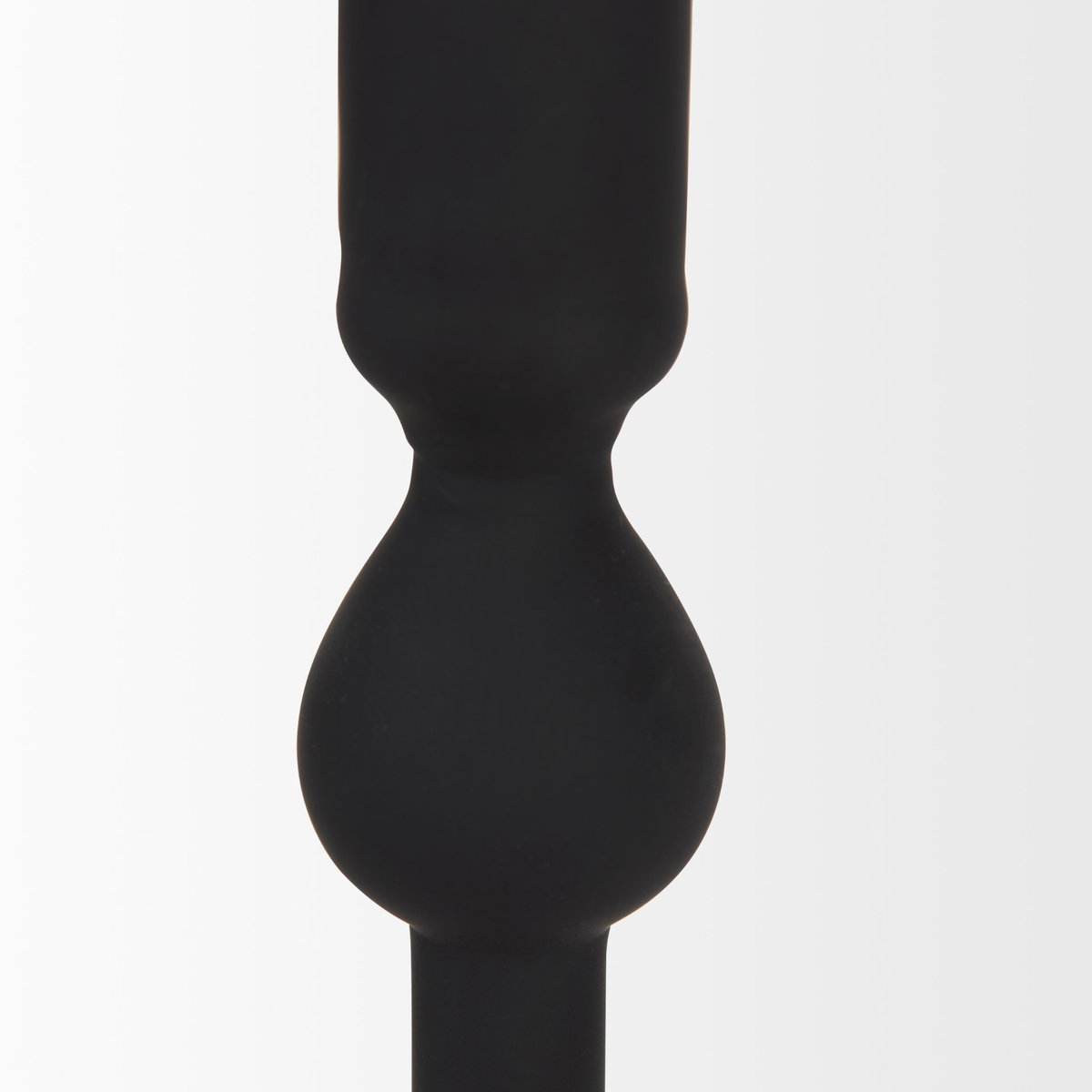 Haute Medium Matte Black Blown Glass Candlestick, Candles & Candle Holder by Mercana, 4.06" length x 4.06" width x 10.24" height View 5